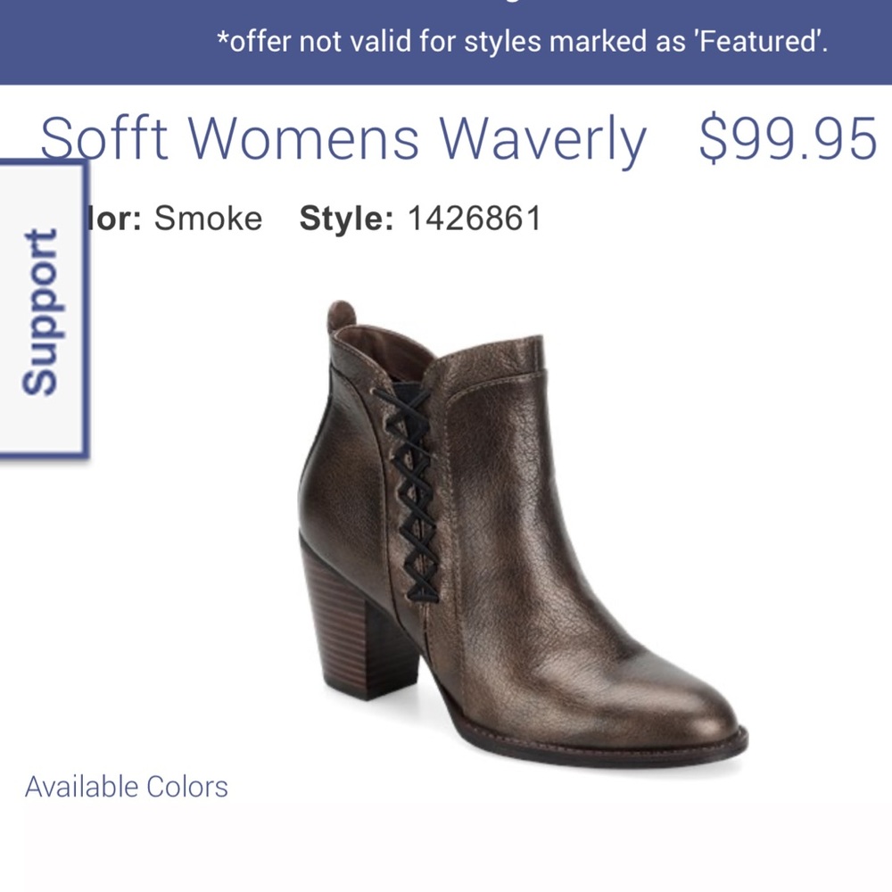 - SOFFT Women’s Waverly ankle boot #1426861 color smoke like new condition